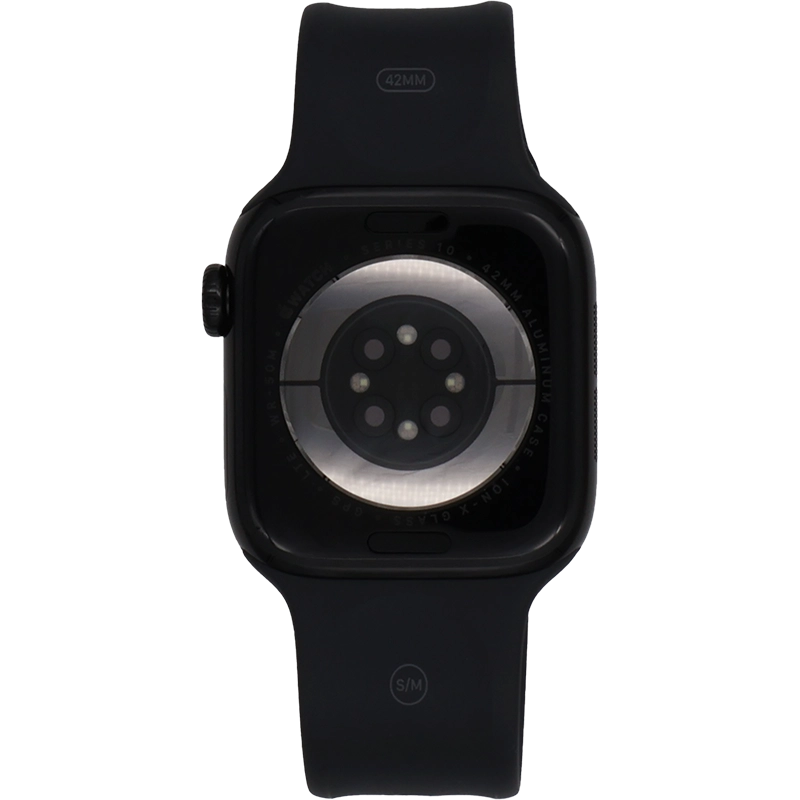 Place the back of your Apple Watch on the magnetic charger allowing it to click into place.