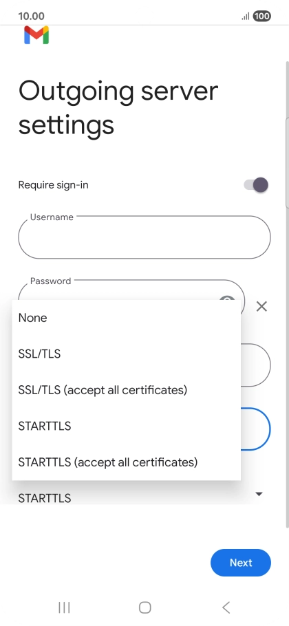 Press SSL/TLS.