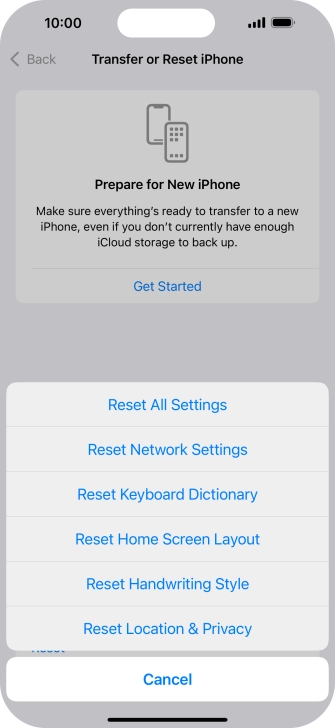 Press Reset Network Settings. Press Reset Network Settings.