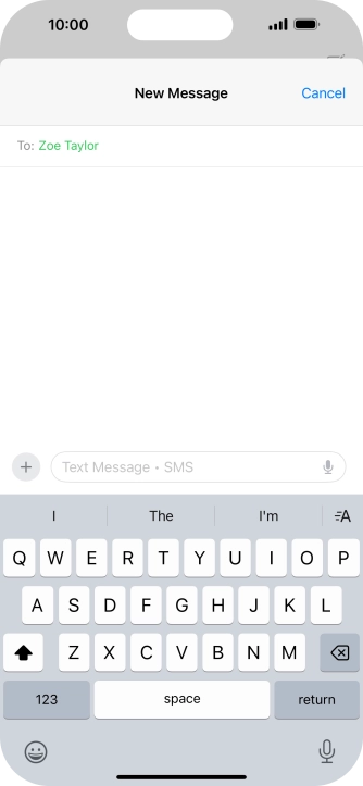 Press the microphone icon and say the required text.