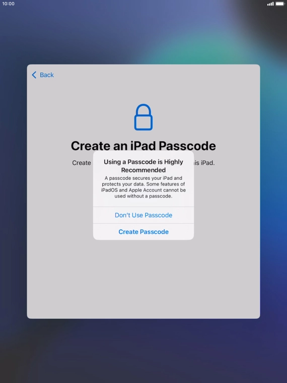 If you turn off the function, press Don't Use Passcode. If you turn off the function, press Don't Use Passcode.