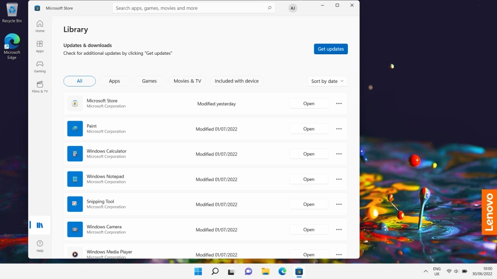 Click Get updates and wait while your apps are updated.