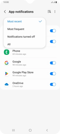 Press the required setting. Press the required setting.