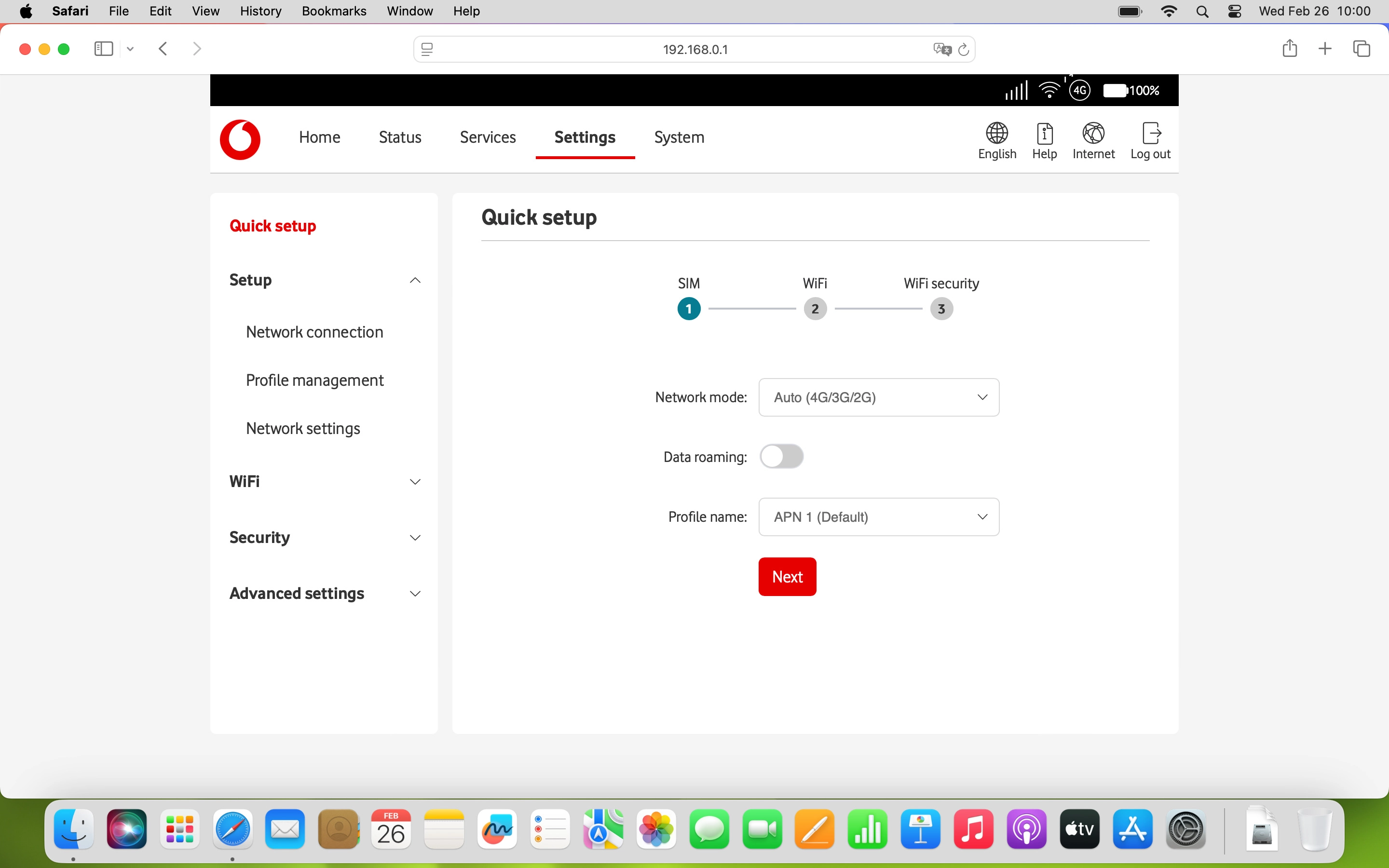 Click Network settings.