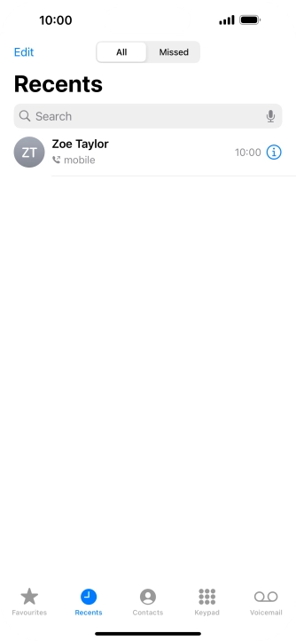 Press the information icon next to the required phone number. Press the information icon next to the required phone number.
