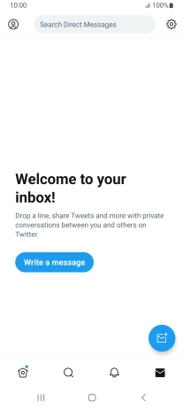 Press the new message icon. Press the new message icon.