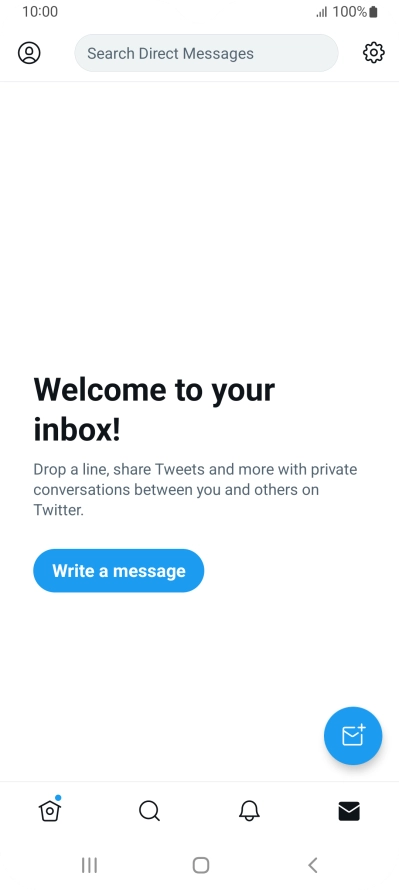 Press the new message icon. Press the new message icon.