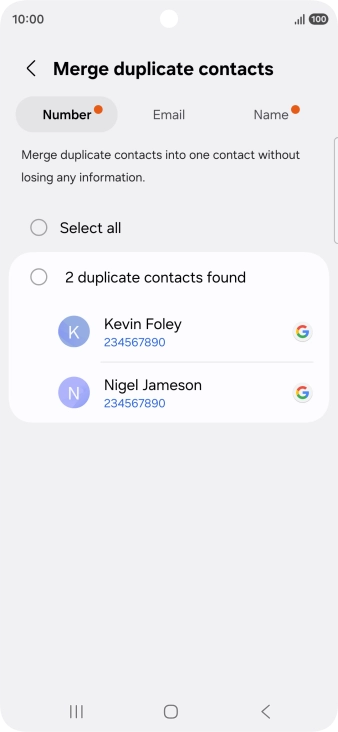 Press the field next to the required number. Press the field next to the required number.
