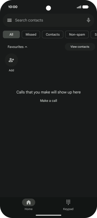 Press the keypad icon. Press the keypad icon.