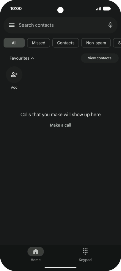 Press the keypad icon. Press the keypad icon.