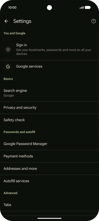 Press Privacy and security. Press Privacy and security.
