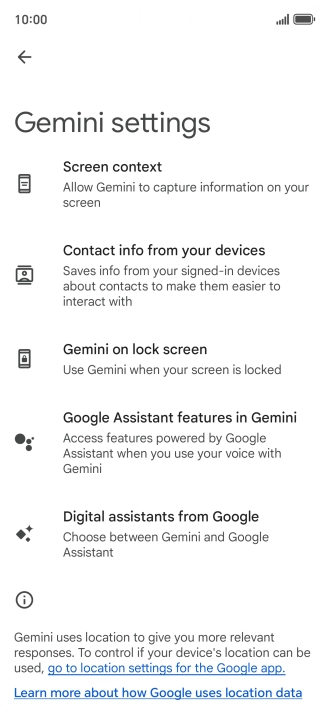 Press Digital assistants from Google.