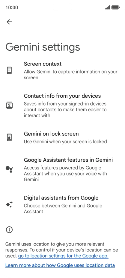 Press Digital assistants from Google.