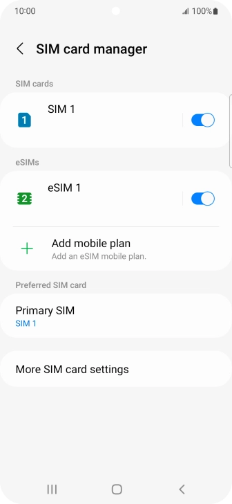 Press the required eSIM.