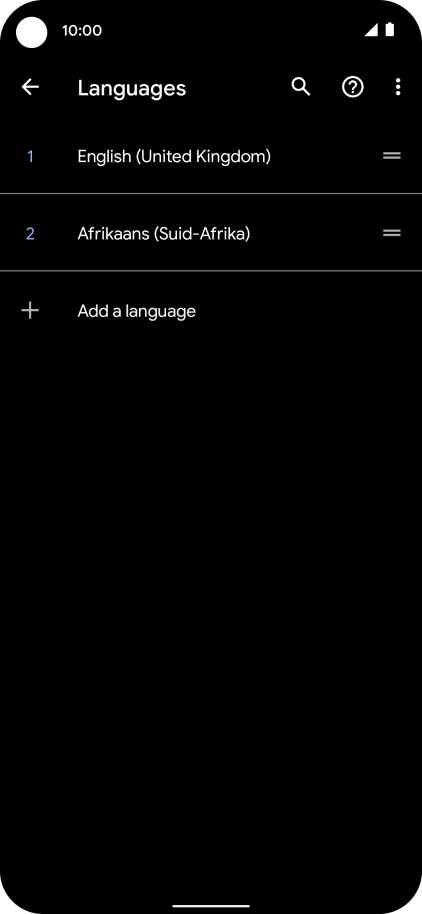 To select the new language as the default language, press the move icon next to the required language and drag it to the top of the list. To select the new language as the default language, press the move icon next to the required language and drag it to the top of the list.
