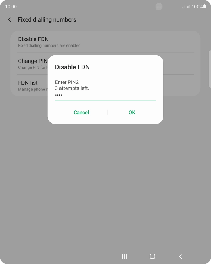 Key in your PIN2 and press OK. The default PIN2 is 1111. Key in your PIN2 and press OK. The default PIN2 is 1111.