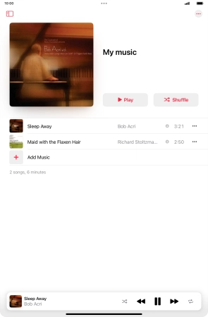 Press the song title. Press the song title.
