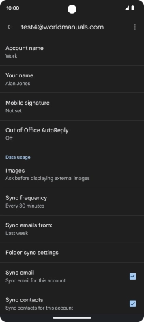 Press Account name and key in the required name. Press Account name and key in the required name.