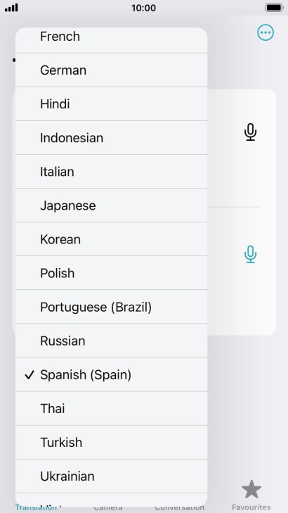 Press the required target language. Press the required target language.
