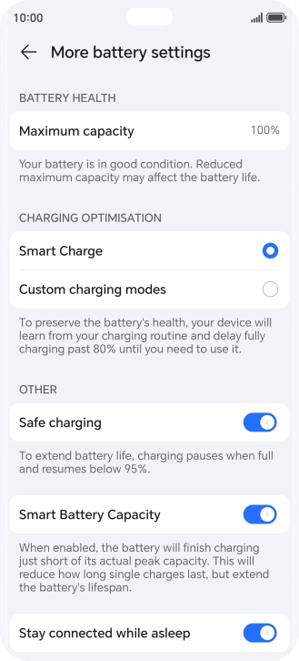 Press the indicator next to 