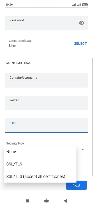 Press the required setting. Press the required setting.