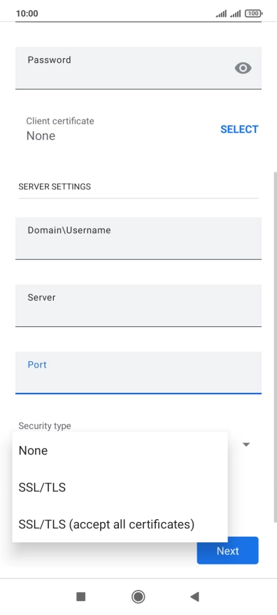Press the required setting. Press the required setting.