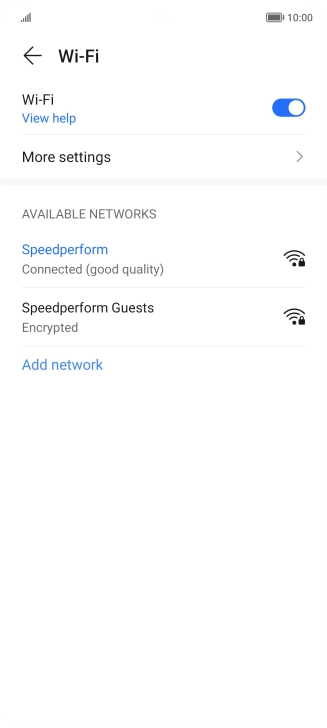 Press the required connected Wi-Fi network.