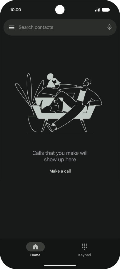 Press the keypad icon. Press the keypad icon.