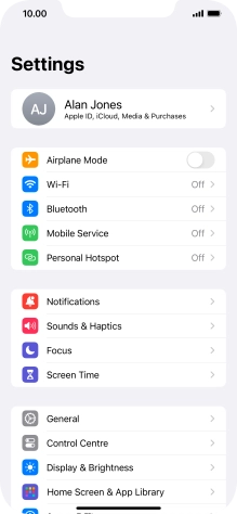Press Screen Time and optionally select the required member of your family group.