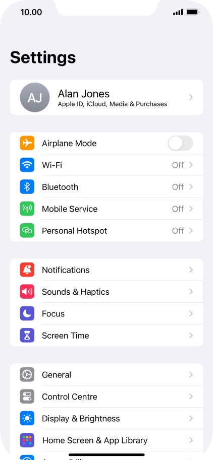 Press Screen Time and optionally select the required member of your family group.