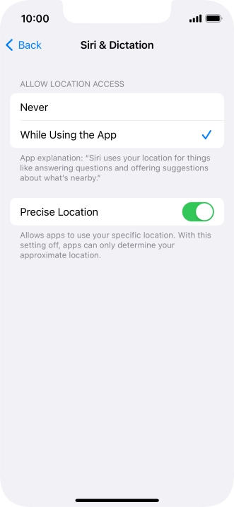 Press the required setting to turn the function on or off. Press the required setting to turn the function on or off.