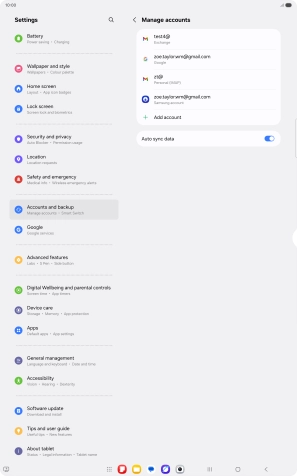 Press the required email account.