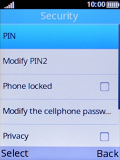Select PIN. Select PIN.