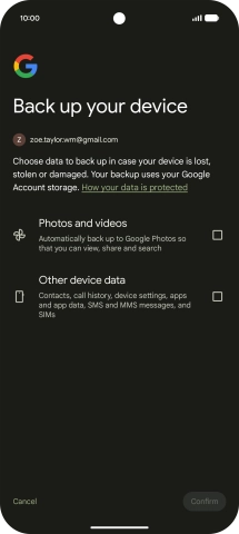 Press the fields next to the required data types to select them. Press the fields next to the required data types to select them.