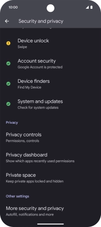 Press Privacy dashboard.