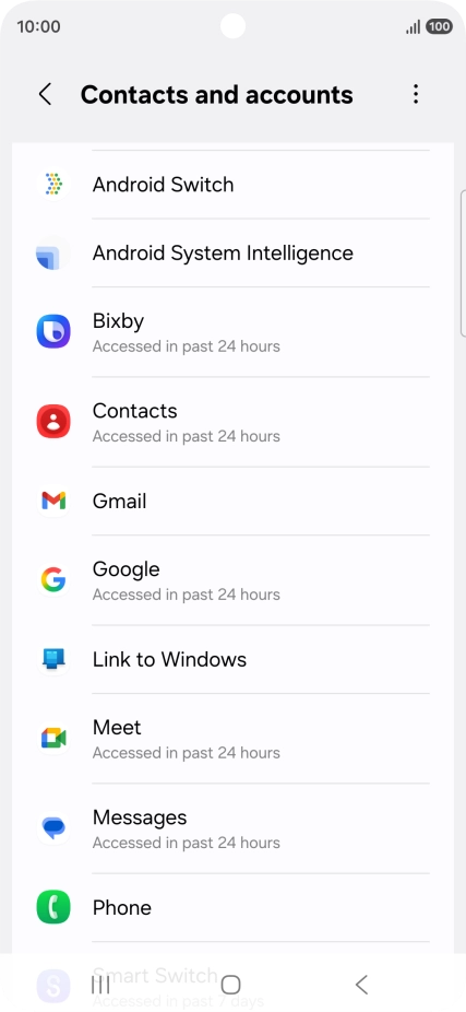 Press the required app. Press the required app.