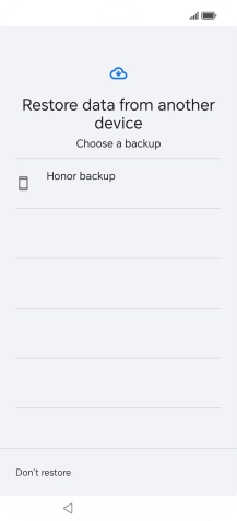 Press the required backup and your phone restores the content of the selected backup. Subsequently, follow the instructions on the screen to set up your phone and prepare it for use. Press the required backup and your phone restores the content of the selected backup. Subsequently, follow the instructions on the screen to set up your phone and prepare it for use.