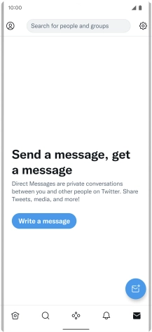 Press the new message icon. Press the new message icon.