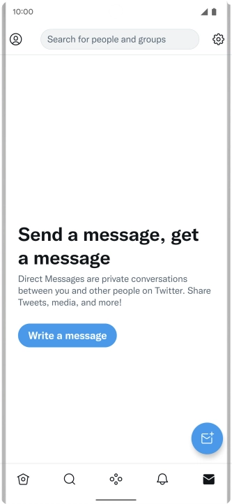 Press the new message icon. Press the new message icon.