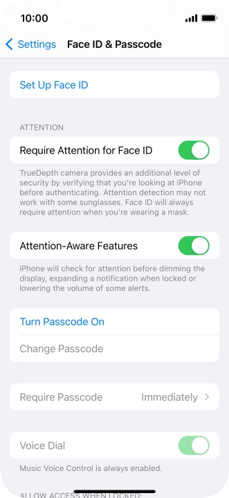 Press Set Up Face ID. Press Set Up Face ID.