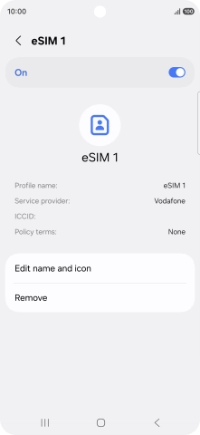 Press Remove and follow the instructions on the screen to delete your eSIM. Press Remove and follow the instructions on the screen to delete your eSIM.