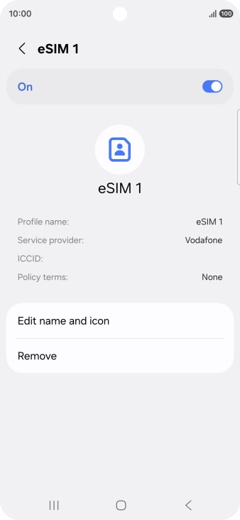 Press Remove and follow the instructions on the screen to delete your eSIM. Press Remove and follow the instructions on the screen to delete your eSIM.
