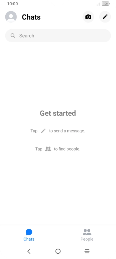 Press the new message icon. Press the new message icon.