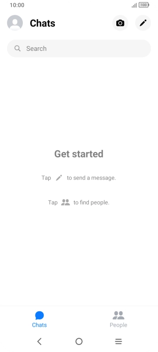 Press the new message icon. Press the new message icon.