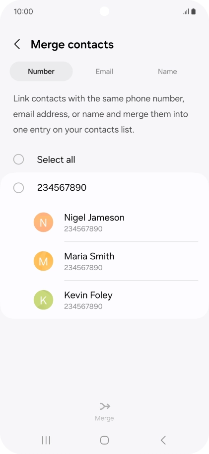 Press the field next to the required number. Press the field next to the required number.