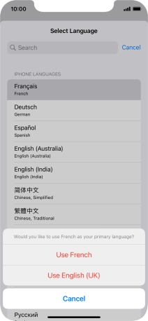 To select the new language as the default phone language, press Use ‹language› . To select the new language as the default phone language, press Use ‹language› .