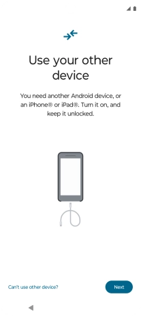 Press Can't use other device?. Press Can't use other device?.