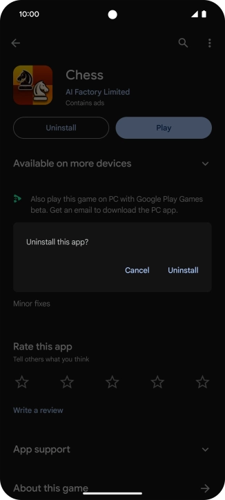 Press Uninstall.