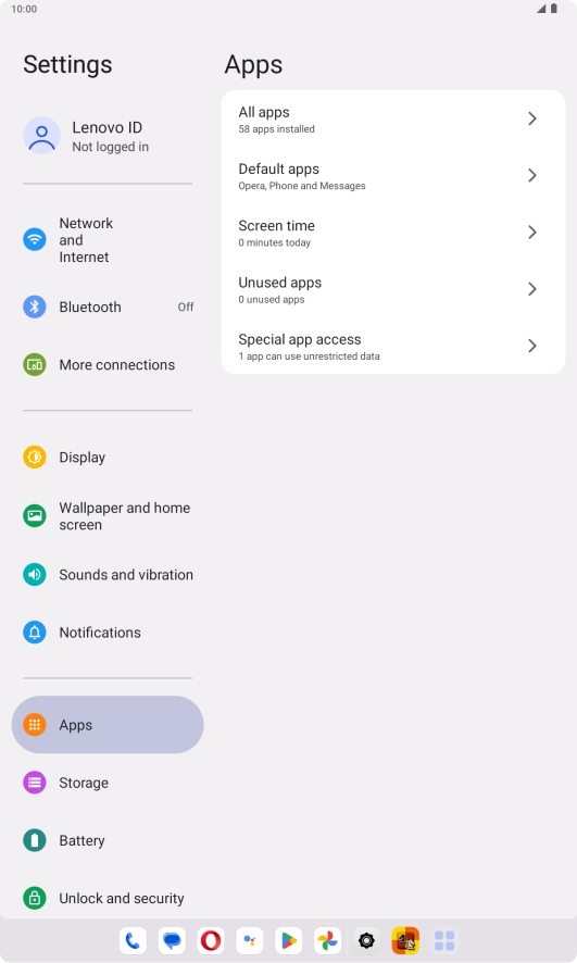 Press All apps. Press All apps.
