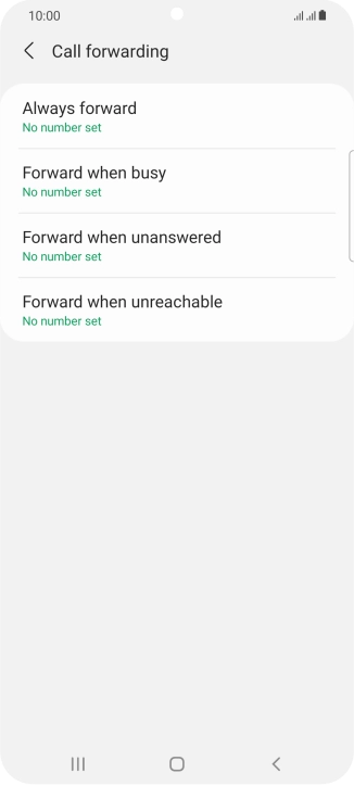 Press the required divert type.
